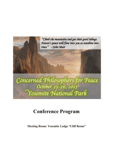 Conference Program  Meeting Room: Yosemite Lodge “Cliff Room”