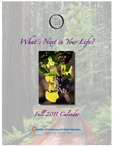 What’s Next in Your Life? Fall 2011 Calendar