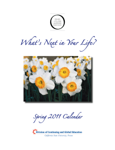 What’s Next in Your Life? Spring 2011 Calendar