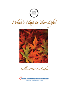 What’s Next in Your Life? Fall 2010 Calendar