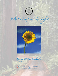 What’s Next in Your Life? Spring 2010 Calendar
