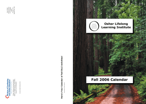 Fall 2006 Calendar Osher Lifelong Learning Institute