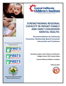 STRENGTHENING REGIONAL CAPACITY IN INFANT-FAMILY AND EARLY CHILDHOOD