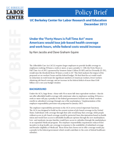 Policy Brief UC Berkeley Center for Labor Research and Education December 2013