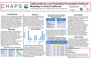 CalEnviroScreen and Potentially Preventable Childhood Morbidity in Central California BACKGROUND RESULTS