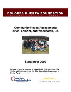 D O L O R E S   H...  Community Needs Assessment: Arvin, Lamont, and Weedpatch, CA