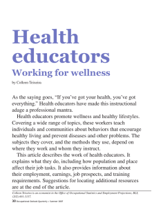 Health educators Working for wellness