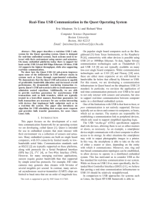 Real-Time USB Communication in the Quest Operating System Computer Science Department