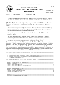 REVIEW OF THE INTERNATIONAL TELECOMMUNICATION REGULATIONS