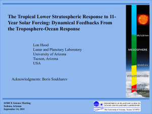 The Tropical Lower Stratospheric Response to 11- the Troposphere-Ocean Response