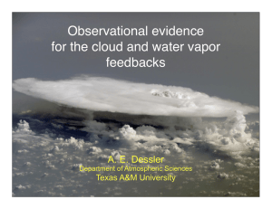 Observational evidence for the cloud and water vapor feedbacks A. E. Dessler