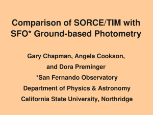 Comparison of SORCE/TIM with  SFO* Ground­based Photometry