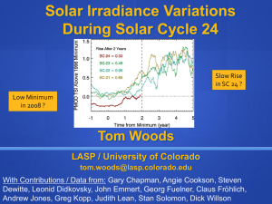 Solar Irradiance Variations During Solar Cycle 24 Tom Woods