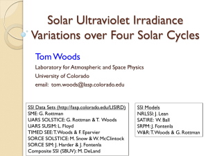 Solar Ultraviolet Irradiance Variations over Four Solar Cycles Tom Woods
