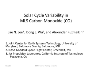 Solar Cycle Variability in MLS Carbon Monoxide (CO) Jae N. Lee