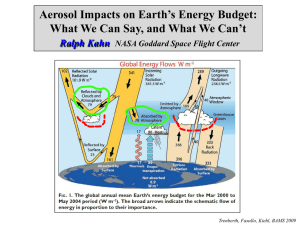 Aerosol Impacts on Earth’s Energy Budget:  Ralph Kahn
