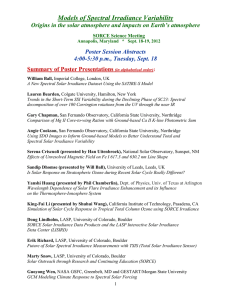 Models of Spectral Irradiance Variability Poster Session Abstracts