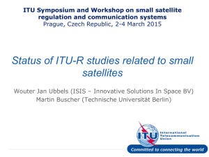 Status of ITU-R studies related to small satellites