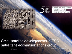 Small satellite developments in ESA satellite telecommunications group Frank Zeppenfeldt Slide  1