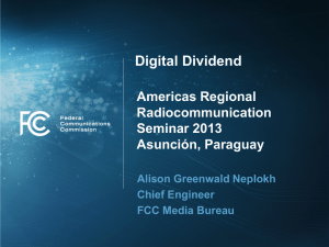 Digital Dividend  Americas Regional Radiocommunication