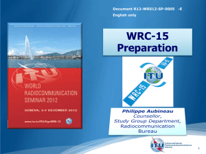 WRC-15 Preparation  Document R12-WRS12-SP-0005   -E