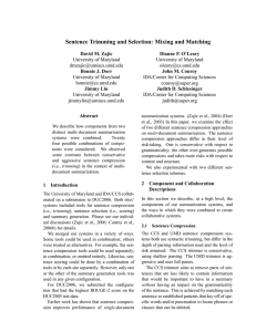 Sentence Trimming and Selection: Mixing and Matching