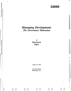 34899 Managing Development: ! The  Governance Dimension