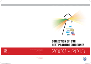 2003 - 2013 COLLECTION OF  GSR BEST PRACTICE GUIDELINES 2007