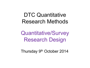 DTC Quantitative Research Methods Quantitative/Survey Research Design