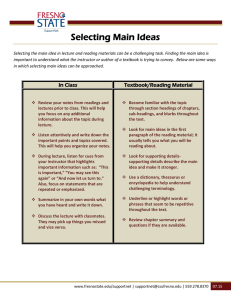 Selecting Main Ideas