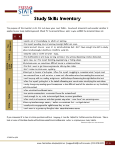 Study Skills Inventory