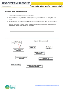 Preparing for winter weather - Learner activity Concept map: Severe weather