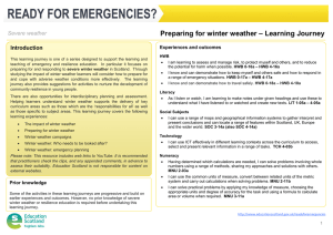 – Learning Journey Preparing for winter weather Severe weather