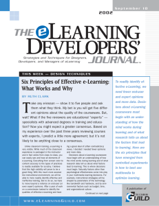 Six Principles of Effective e-Learning: What Works and Why