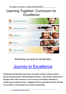 Journey to Excellence Learning Together: Curriculum for Excellence