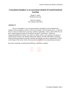 Conceptual metaphor as an assessment method of transformational learning