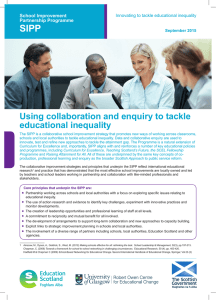 SIPP Using collaboration and enquiry to tackle educational inequality School Improvement