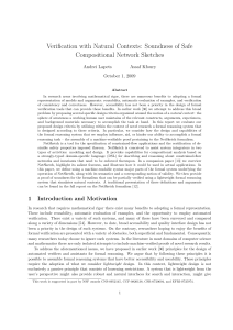 Verification with Natural Contexts: Soundness of Safe Compositional Network Sketches Andrei Lapets