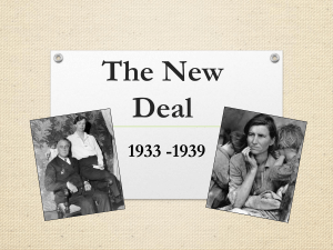 The New Deal 1933 -1939