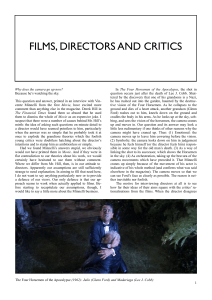 FILMS, DIRECTORS AND CRITICS