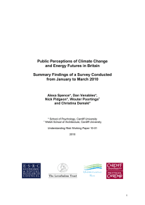 Public Perceptions of Climate Change and Energy Futures in Britain