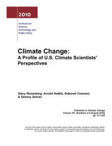 2010 Climate Change: A Profile of U.S. Climate Scientists' Perspectives
