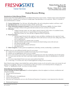 Federal Resume-Writing Building, Room 103  Thomas