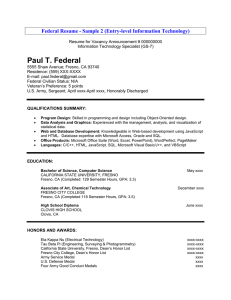 Paul T. Federal  Federal Resume - Sample 2 (Entry-level Information Technology)