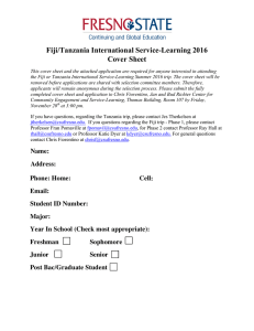 /Tanzania International Service-Learning 2016 Fiji Cover Sheet