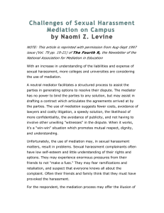Challenges of Sexual Harassment Mediation on Campus  by Naomi Z. Levine