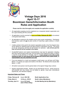 Vintage Days 2016 April 15-17 Boomtown Game/Information Booth Rules and Application