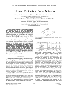 Diffusion Centrality in Social Networks