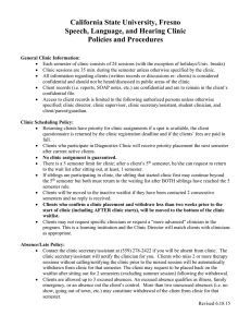 California State University, Fresno Speech, Language, and Hearing Clinic Policies and Procedures