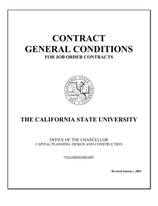 CONTRACT GENERAL CONDITIONS THE CALIFORNIA STATE UNIVERSITY